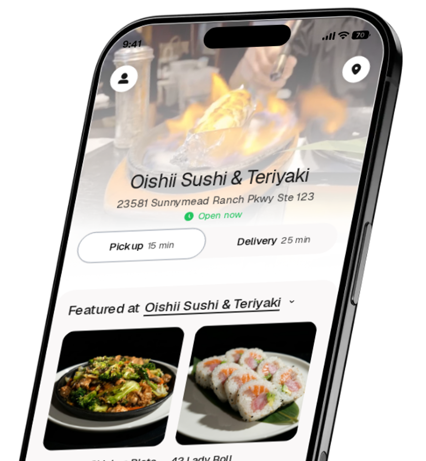 Oishii Sushi & Teriyaki app preview