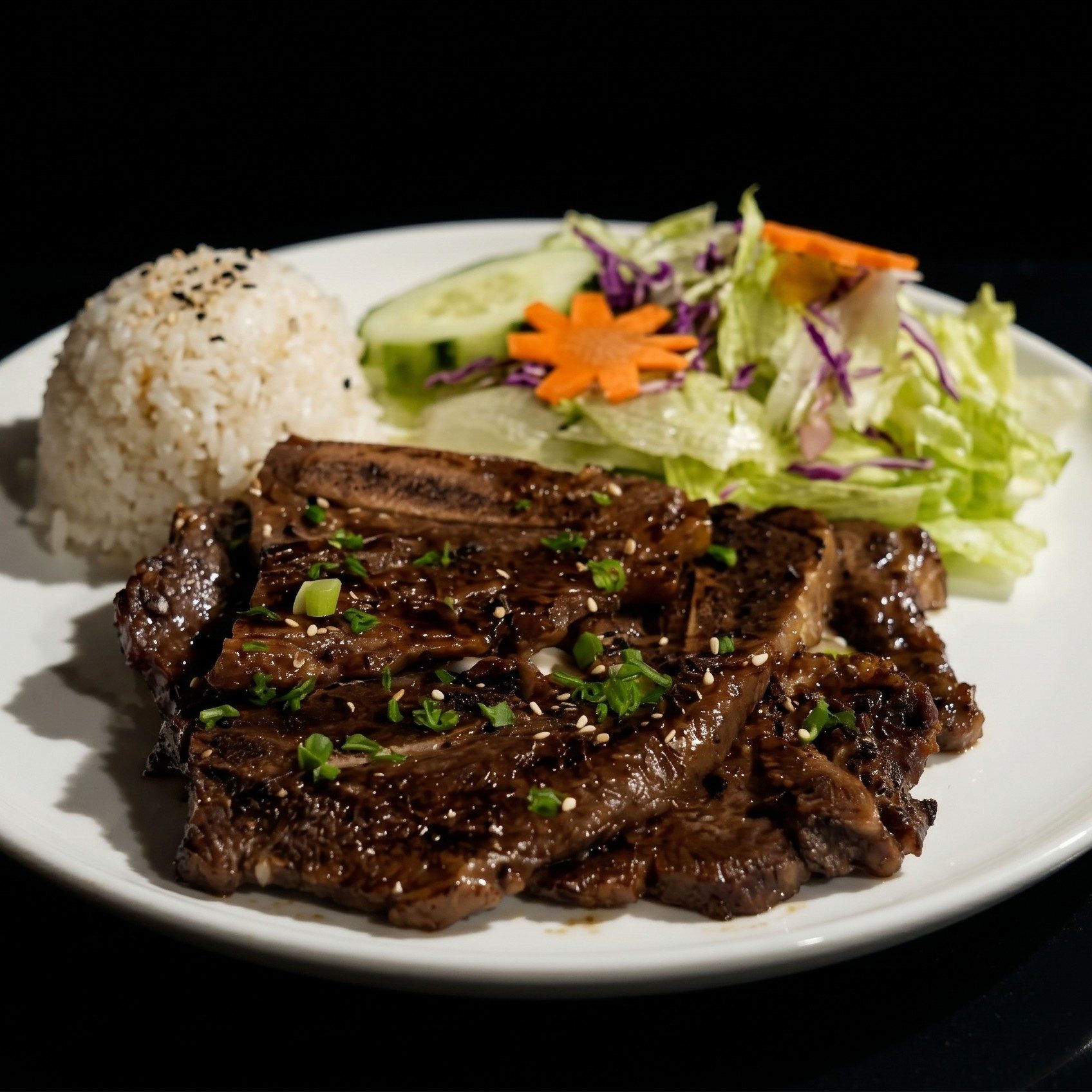 130. BBQ Beef Short Ribs Hot Plate.