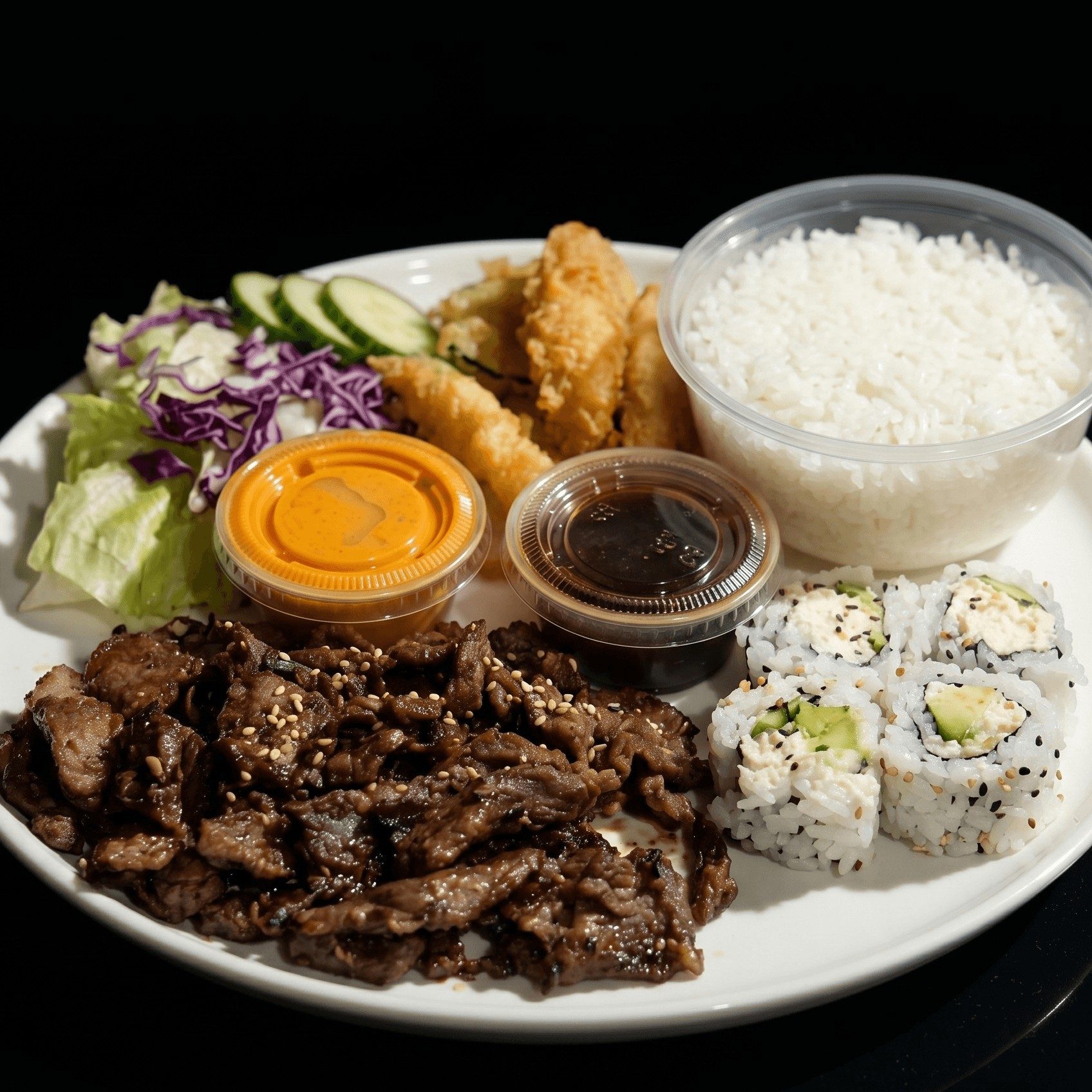 107. Beef Teriyaki Dinner Bento.