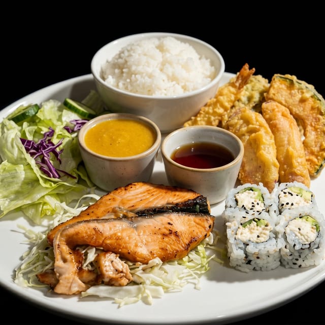 108. Salmon Teriyaki Lunch Bento.