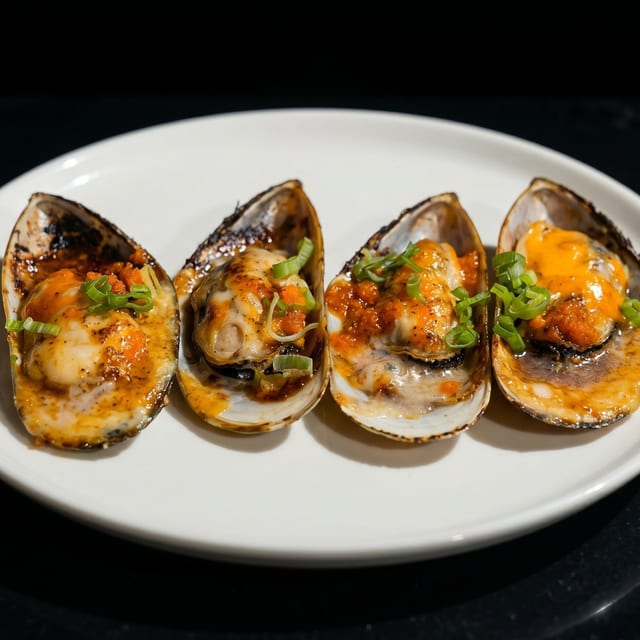 4. Baked Green Mussels.