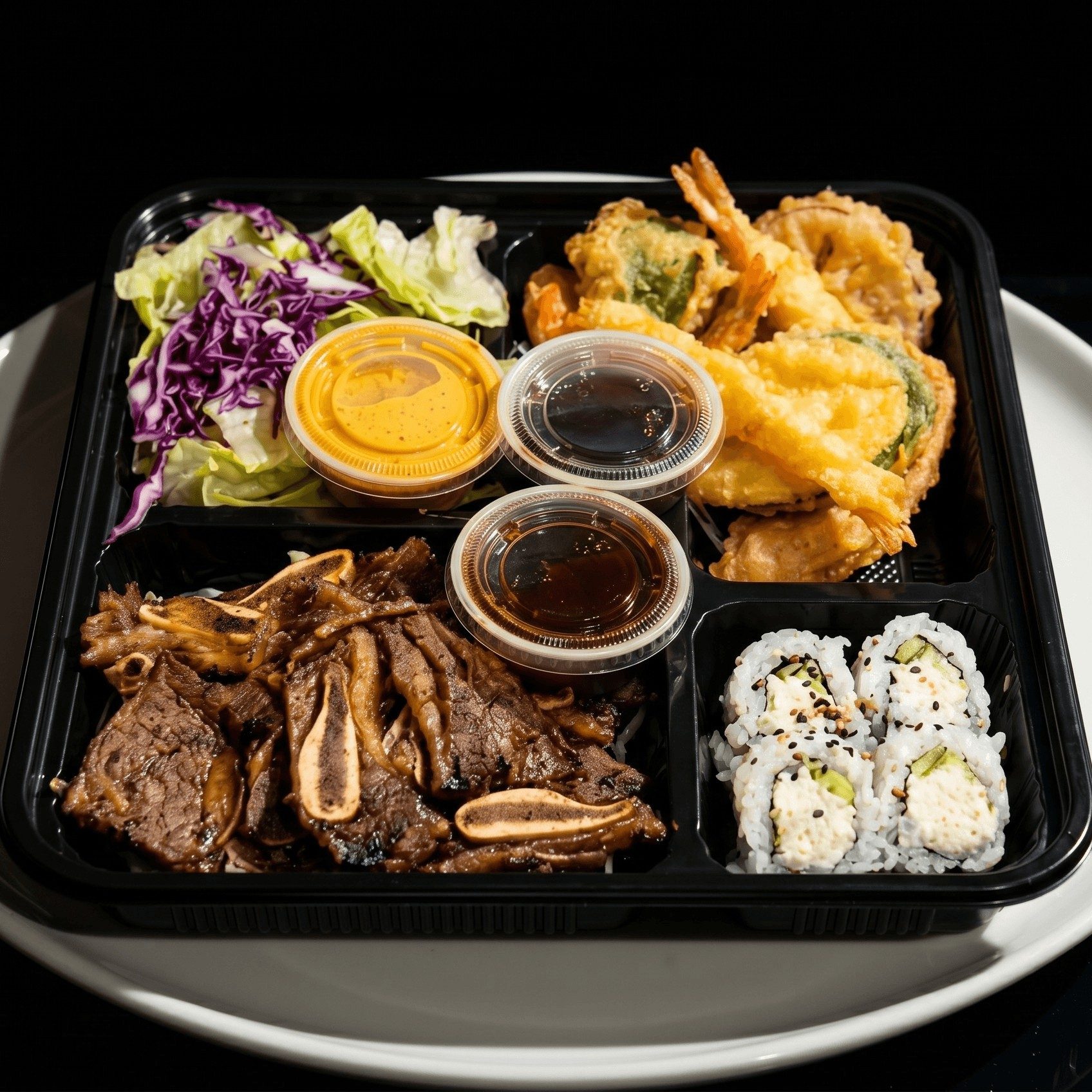 112. Beef Short Ribs Dinner Bento.